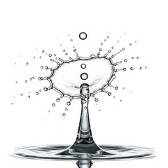 Water Splash Collision with Droplets isolated on a transparent background