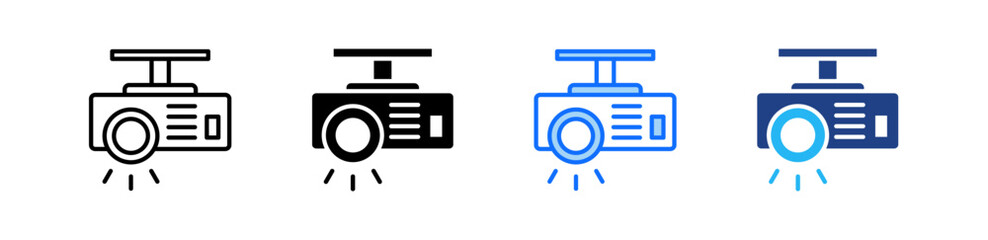 Projector Icon Set Multiple Style Collection