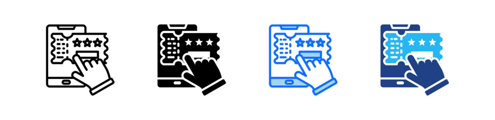 Event Ticket Icon Set Multiple Style Collection