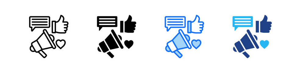 Social Media Promotion Icon Set Multiple Style Collection