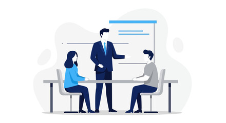 : Modern Business Office Team Working on Company Goals