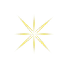 Transparent Bright Yellow Starburst Sparkle Effect Design Element
