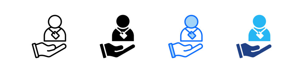 Event Volunteer Icon Set Multiple Style Collection