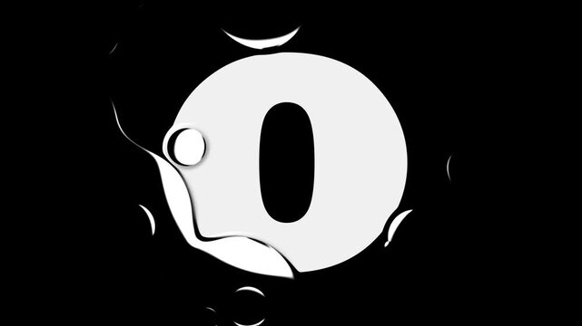 White Letter O Liquid Reveal Graphic Animation Loop Water Drop Text Effect