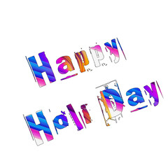 Transparent Happy Holiday Greeting Text with Vibrant Abstract Gradient Fill