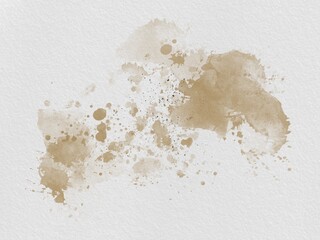 Abstract Colorful Brown Watercolor Paper Splatter Backdrop. Wallart Decoration on White Paper Wallpaper Background