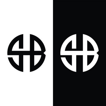 SHB Creative round Monogram Logo Stock Vector.