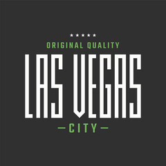 Las Vegas City Typography Design on Dark Background