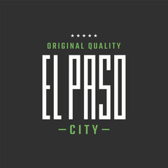 El Paso City Typography Design on Dark Background