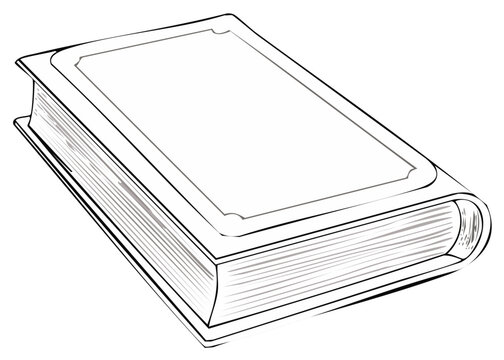 Illustration of Hardcover Book with Blank Cover Template for Customization