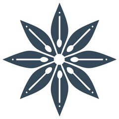 Fototapeta premium Stylized Star Anise Spice Icon Vector Graphic Simple Geometric Flower