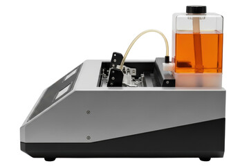Automated laboratory liquid handler for scientific research on a transparent background