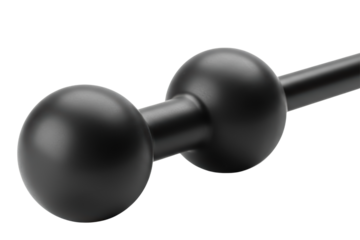 Black double ball massage roller for trigger point therapy on a transparent background