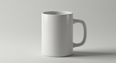 Obraz premium White Ceramic Mug on White Background.