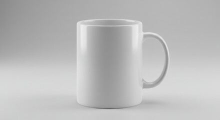 Obraz premium White Ceramic Mug on White Background.