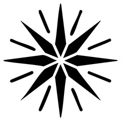 Obraz premium Black Compass Rose Vector Illustration Isolated Graphic