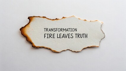 Inspirational Quote About Transformation and Truth on Burnt Paper Background for Motivational Themes