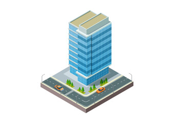 Isometric modern building