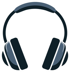 Modern stylish blue and gray over ear headphones illustration for music sound and audio technology