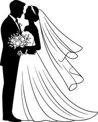 Bride silhouette vector illustration