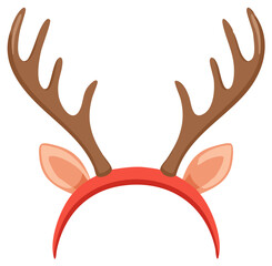 Fototapeta premium Cartoon Reindeer Antler Headband Accessory for Christmas
