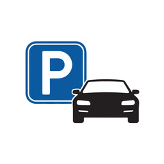 Parking car icon parking lot area symbol vector design