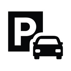 Parking car icon parking lot area symbol vector design
