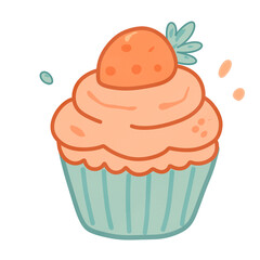 vector illustration of a cupcake