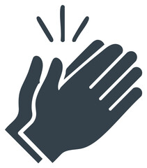 Illustration of two hands clapping with stylized sound lines indicating applause or appreciation