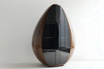 A minimalist wardrobe designed with smooth flowing teardrop contours.