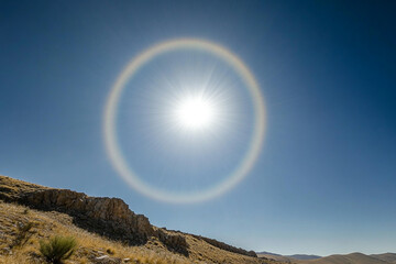 A sun halo marking the arrival of an ancient celestial being