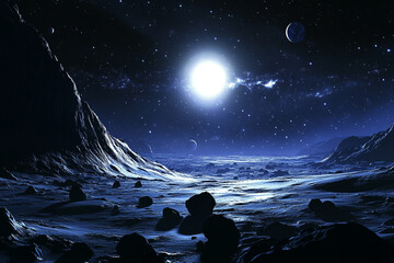 An asteroid belt forming a magnificent foreground for a planetary alignment  