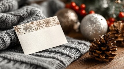 Celebrate special occasions with beautiful greeting cards displayed on cozy knitted fabric