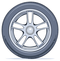 Obraz premium Close up of a stylized car wheel with five spokes and a dark tire