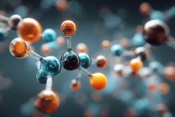 Exploring innovations in nanotechnology and biotechnology with molecular structures demonstrating advanced research concepts
