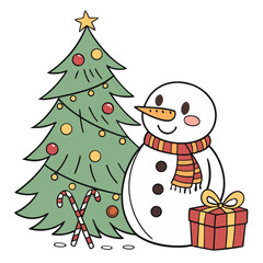 snowman with gifts