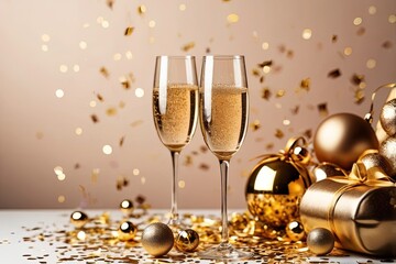 Party fashion background with champagne