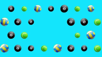 Sport animation pattern sports balls game play background pattern suitable for websites, advertisements, social media, and presentations related to sports, recreation, or playful themes