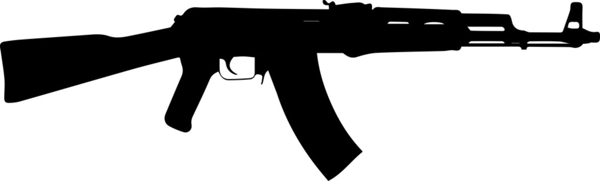 AKM Gun Icon PNG &ndash; Assault Rifle, Weapon and Military Firearm Illustration