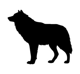 silhouette of a wolf, cutout