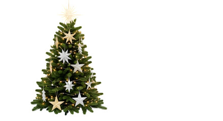 Obraz premium Decorated Christmas Tree, isolated on transparent background