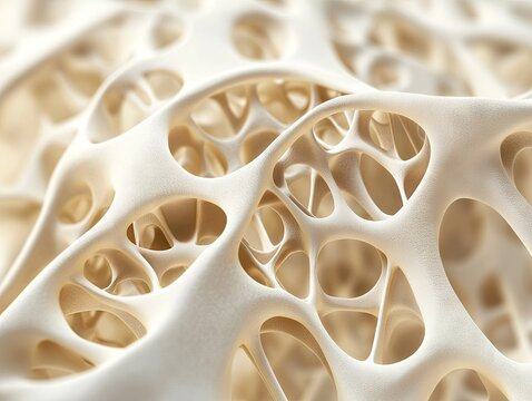 Detailed close-up view of a trabecular bone structure.