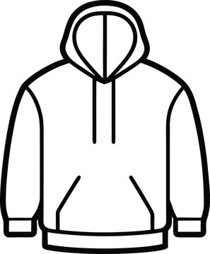 outline hoodie vector illustration 