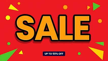 Big sale up to 75 percent off announcement with confetti