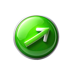 3D Green Share Icon with White Arrow Outline, isolated on transparent background
