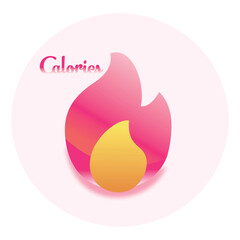 kilocalorie symbolic emblem for food products cover designation. Vector illustration.