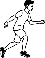 Illustration of a Man Running Depicting Physical Activity and Movement