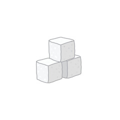 Isolated sugar cube design