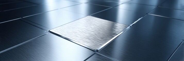 Shiny Metal Tiles Reflecting Light in a Modern Indoor Space With a Sleek Design Aesthetic