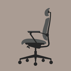 Ergonomic office chair with adjustable headrest and armrests for comfortable work.